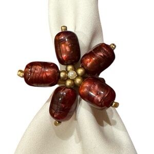 NWT set of 6 Handmade floral design Napkin rings for Gift